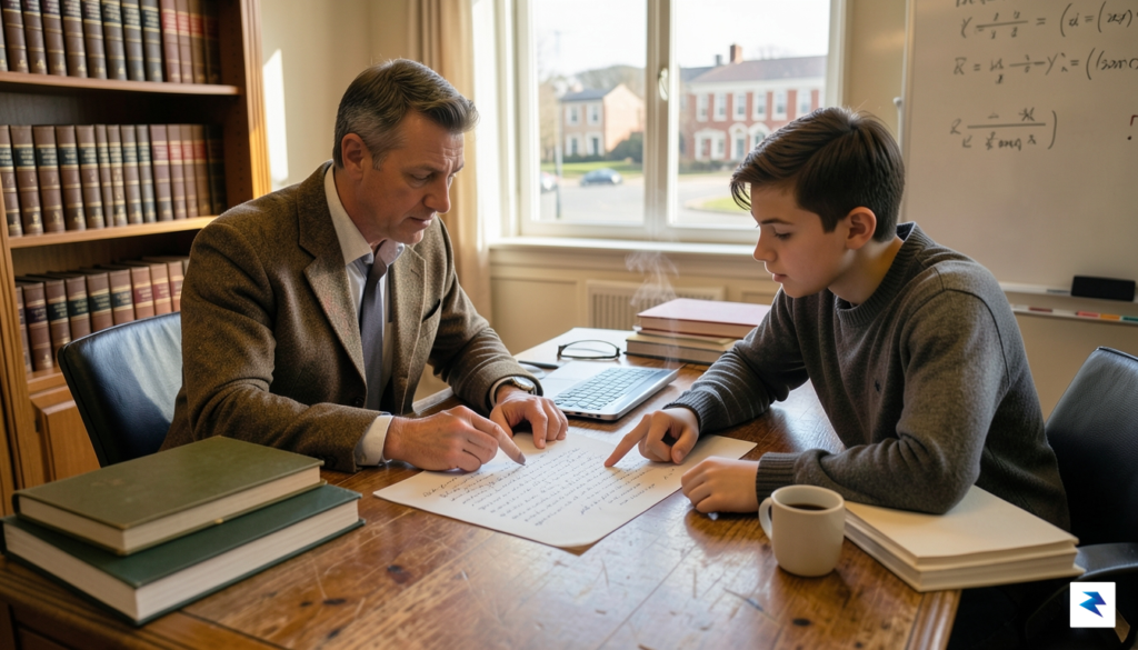 A photograph of a professor sitting with a student at&hellip;