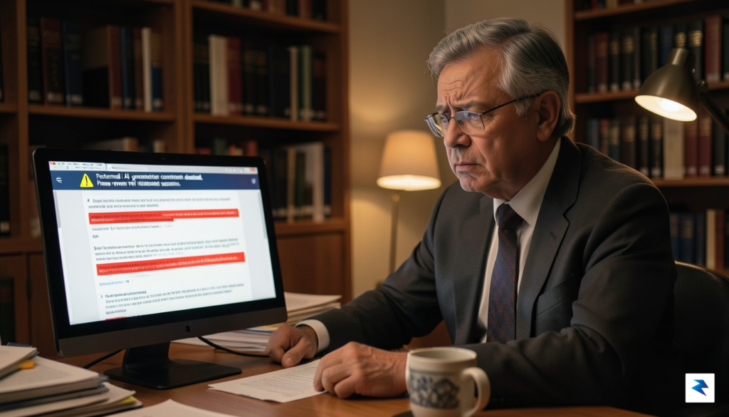 A close-up shot of a university professor looking frustrated at&hellip;