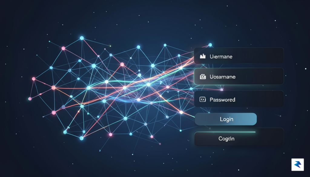A digital visualization of a neural network overlaying a series&hellip;