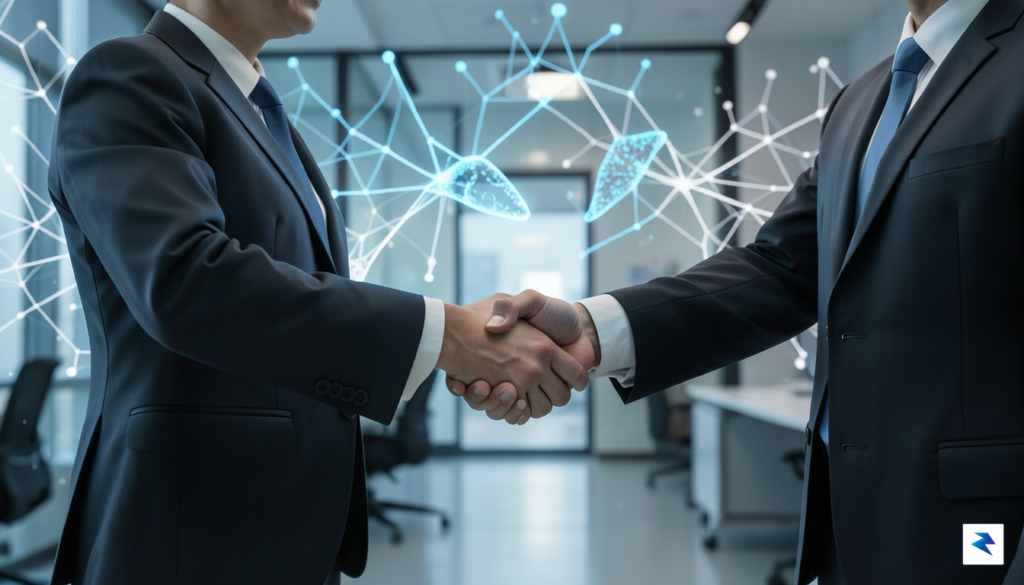 A handshake between a government official and a tech executive,&hellip;