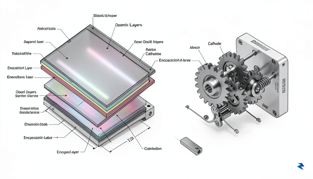 A detailed technical cross-section diagram showing the layers of a&hellip;