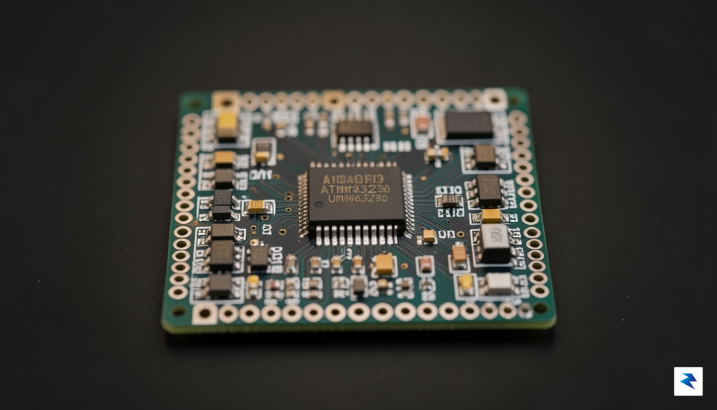 A high-quality, close-up photograph of an Arduino Uno Q circuit&hellip;