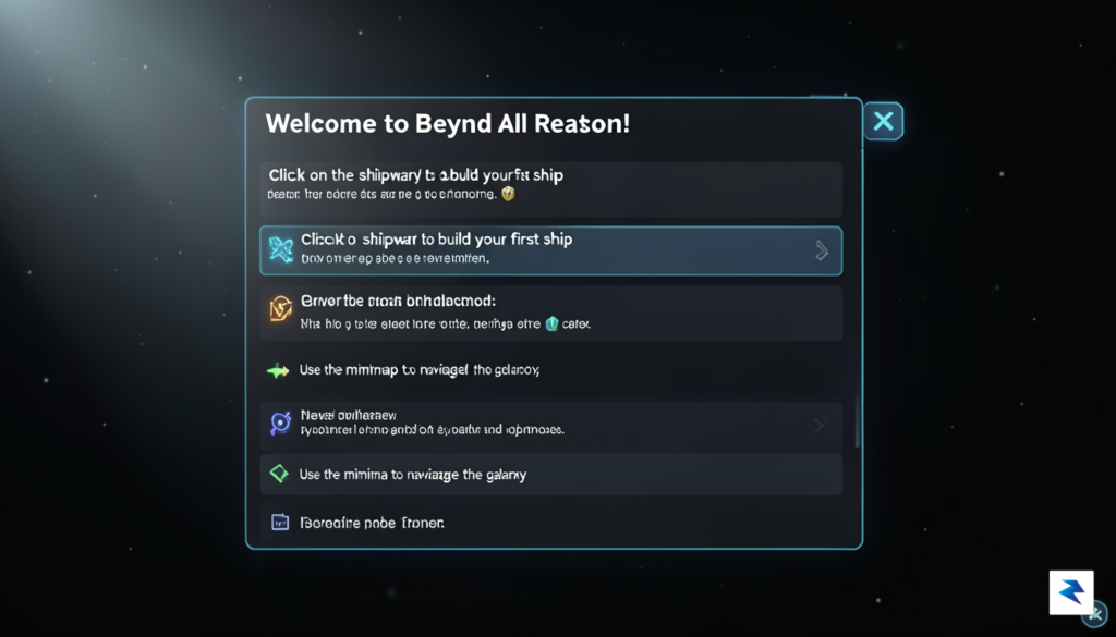 A screenshot of the Beyond All Reason in-game tutorial interface,&hellip;