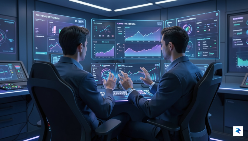 A conceptual illustration showing a digital interface where a human&hellip;