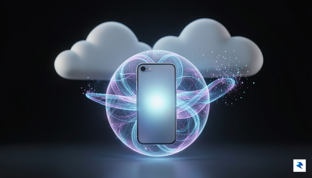 A conceptual 3D render showing a glowing, secure data bubble&hellip;