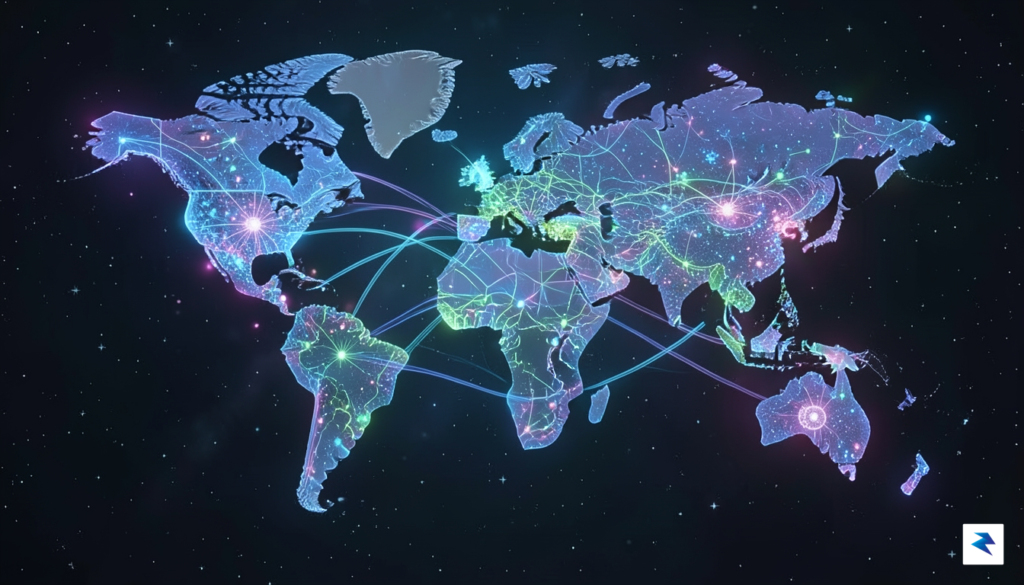 A digital map of the world where different regions are&hellip;
