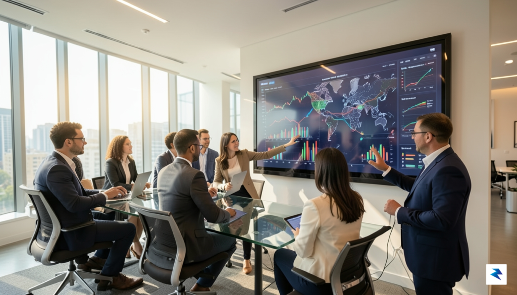 A diverse group of professionals in a bright, modern office&hellip;