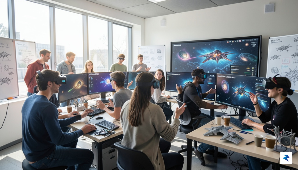 A vibrant, futuristic image showing a diverse group of indie&hellip;