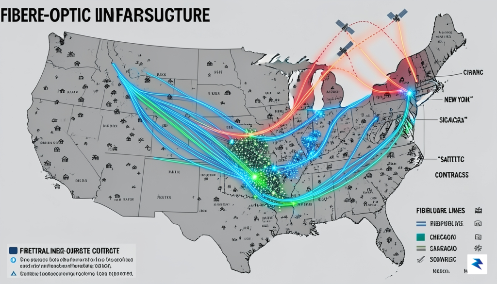 A detailed, high-contrast infographic showing a map of the United…