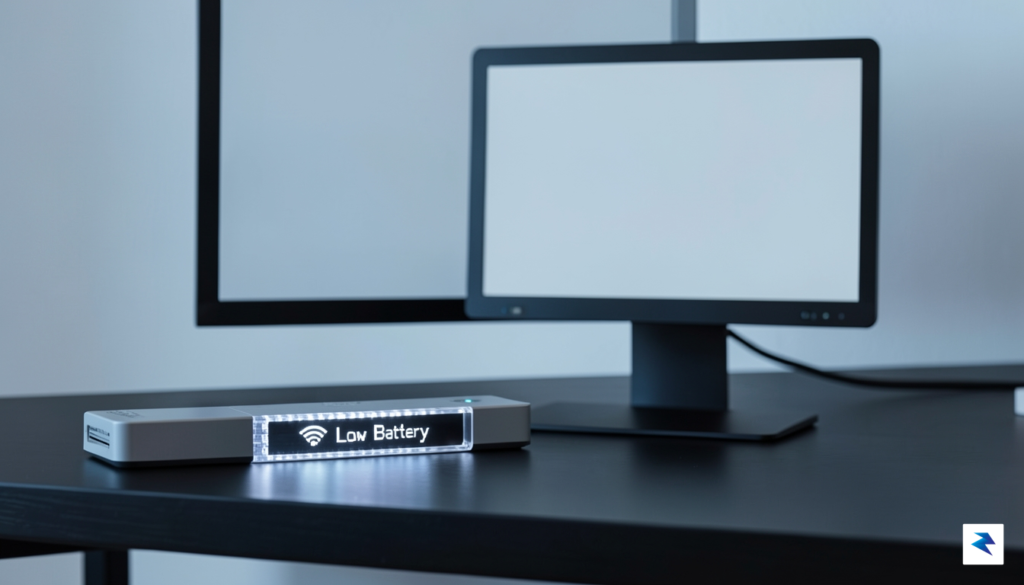 A sleek, minimalist desk setup featuring the Busy Bar prominently&hellip;