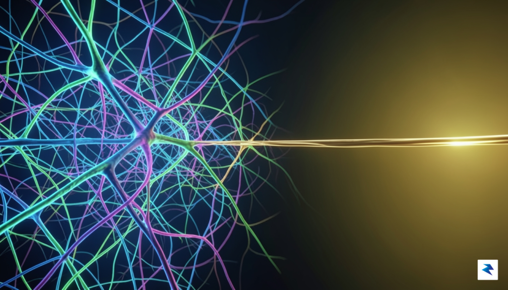 A conceptual digital visualization showing a complex, cluttered web of&hellip;