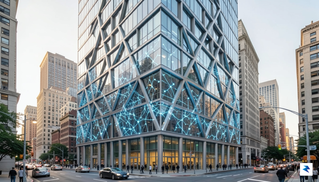 A modern, high-tech office building in Washington D.C. with a&hellip;