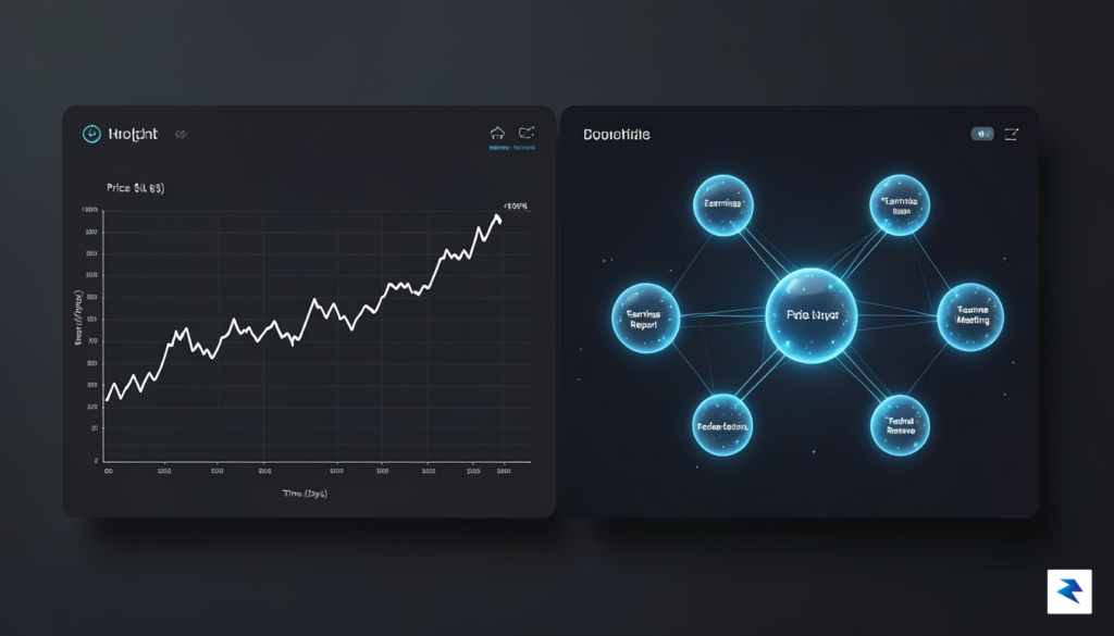 A sleek, modern digital dashboard showing a split screen of…