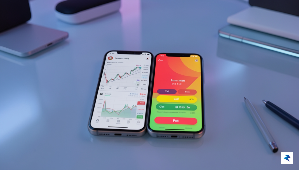 A modern, sleek digital interface showing a split-screen comparison between…