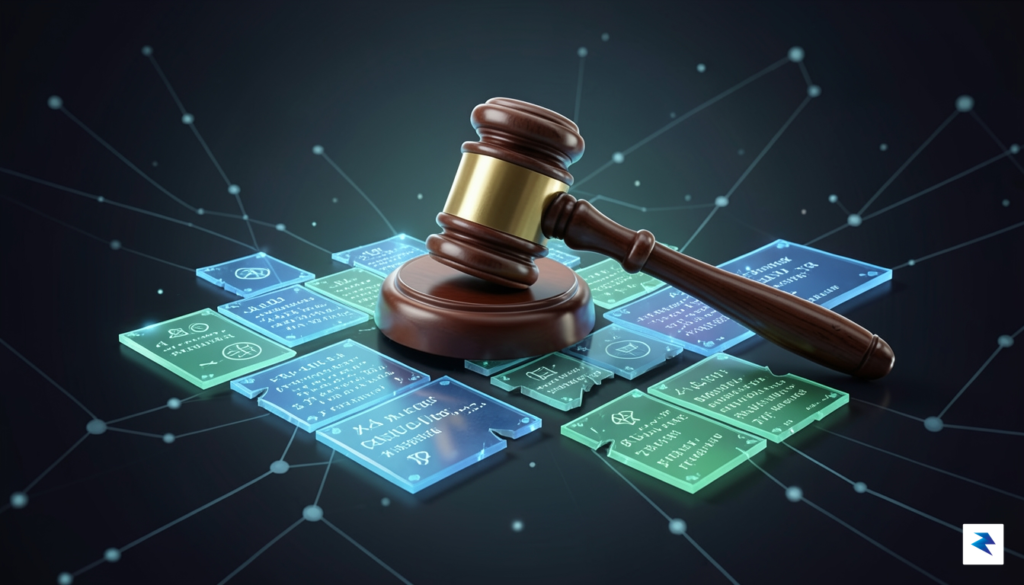 A conceptual digital illustration of a gavel resting on a&hellip;