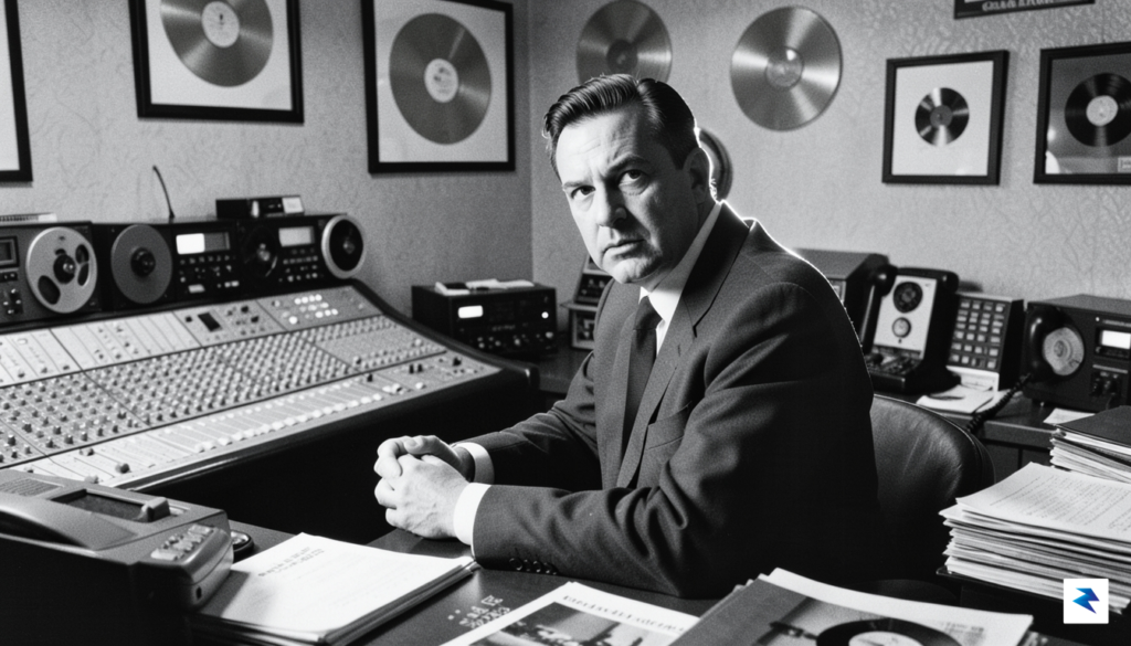 A black-and-white professional photograph of a young Clive Davis in&hellip;