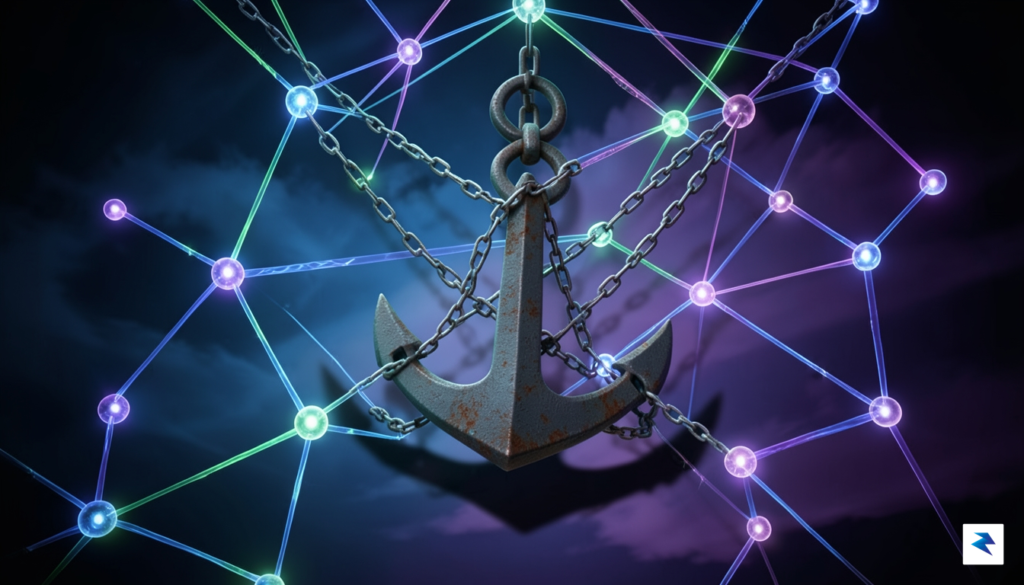 A conceptual digital art piece showing a network of glowing&hellip;
