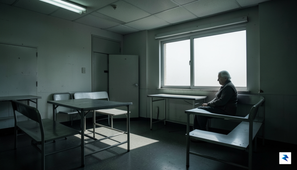 A somber, high-contrast photograph showing the interior of a sterile&hellip;