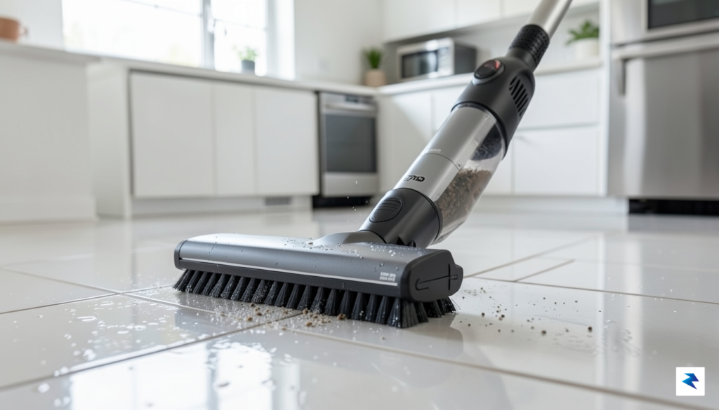 A modern, sleek Dyson PencilWash wet-dry vacuum efficiently cleaning a&hellip;