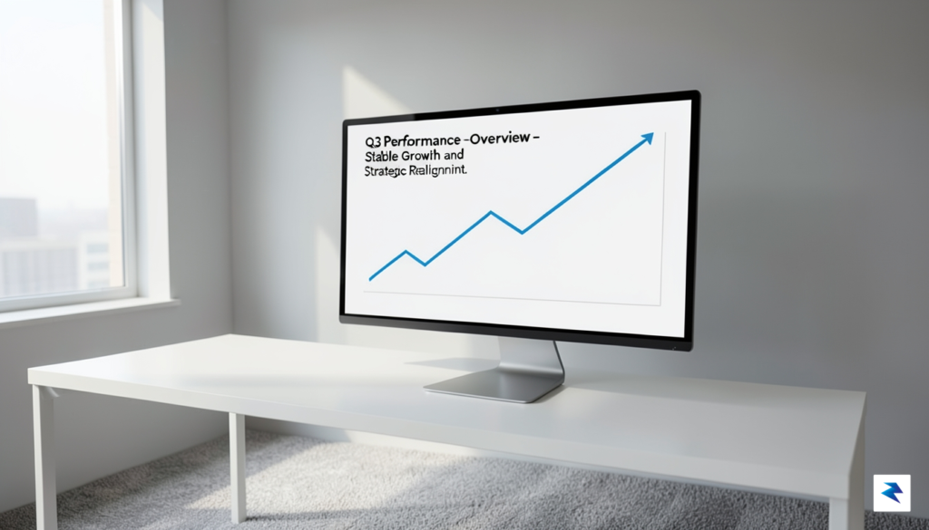 A professional, minimalist office setting with a digital graph showing&hellip;
