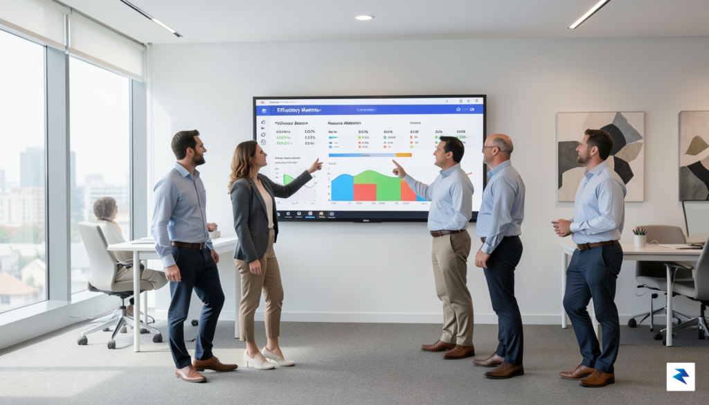 A modern, minimalist office environment where a diverse team is&hellip;
