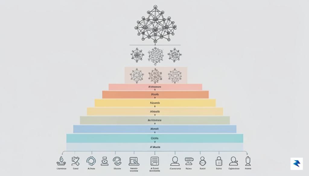 A digital visualization of a tiered hierarchy chart showing different&hellip;