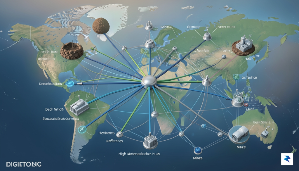 A digital illustration showing a complex global logistics map with&hellip;