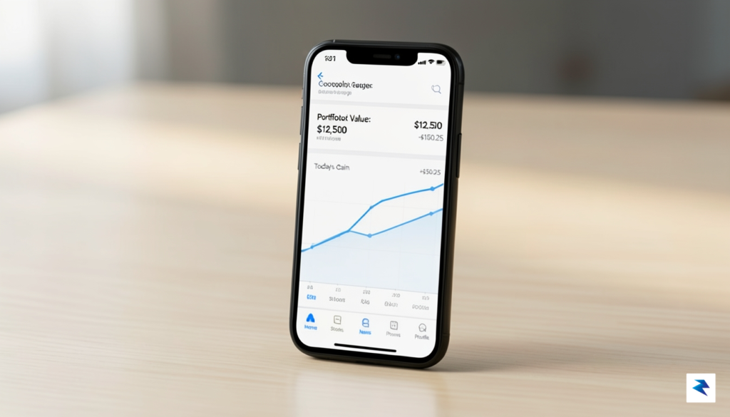 A clean, modern smartphone display showing a minimalist financial tracking&hellip;