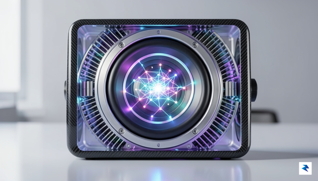 A conceptual internal view of a smart speaker showing a&hellip;