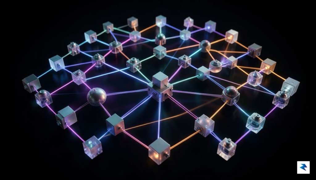 A conceptual digital art piece representing a diverse network of…