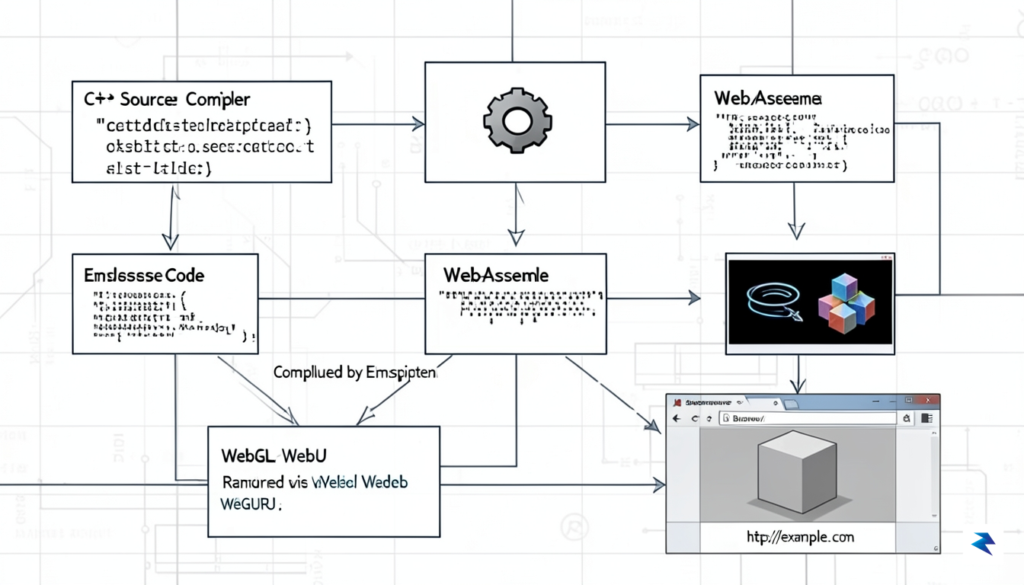 A technical diagram showing a flowchart from C++ source code&hellip;