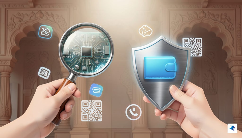 A conceptual image showing a hand holding a magnifying glass&hellip;