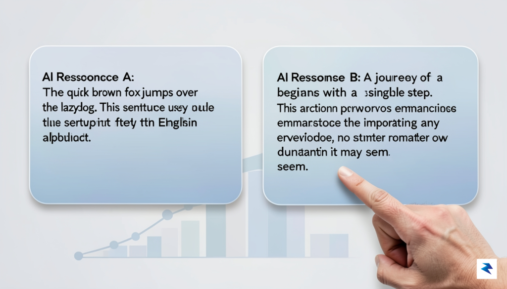 An illustration showing two distinct AI-generated text responses side-by-side, with&hellip;