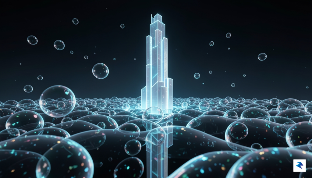 A conceptual digital illustration showing a glowing, sturdy architectural structure&hellip;