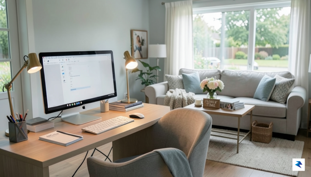 A calm, organized home office setup with a clear separation&hellip;