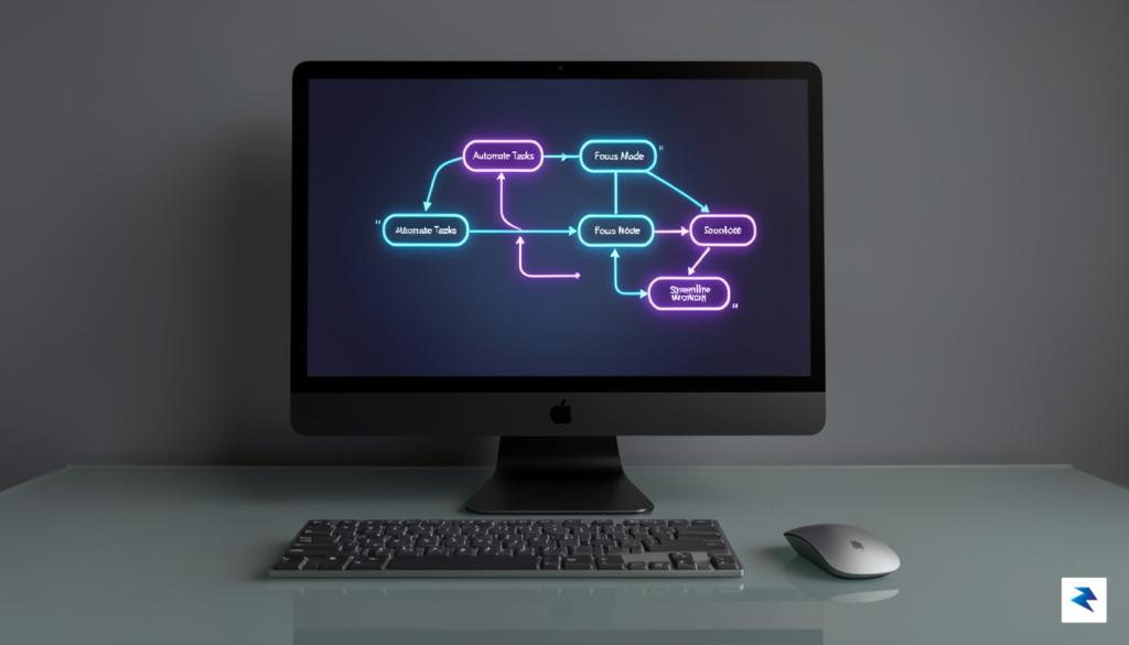 A sleek, modern workspace on a Mac desktop with a&hellip;