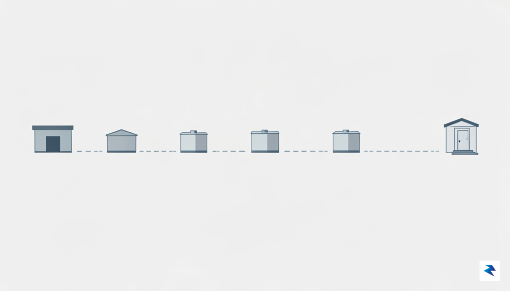A clean, minimalist infographic showing a timeline of shipping waves&hellip;
