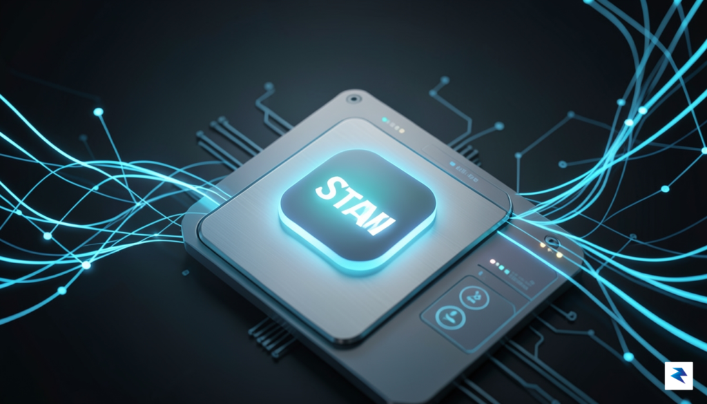 A close-up digital illustration of a glowing Steam icon integrated&hellip;
