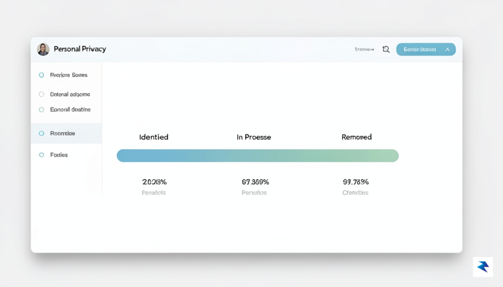 A screenshot of a clean, minimalist personal privacy dashboard showing&hellip;