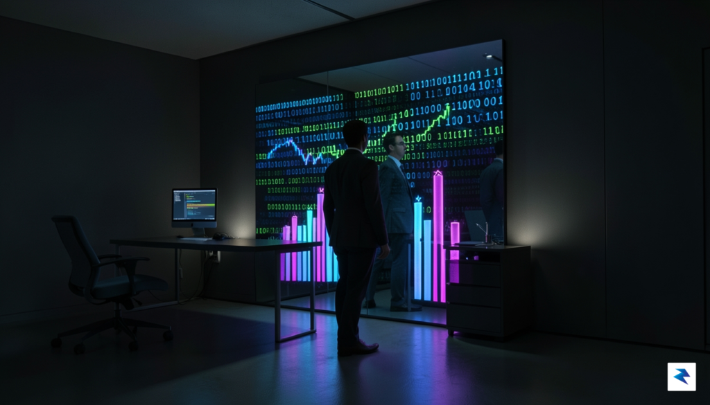 A conceptual digital art piece showing a person looking into&hellip;