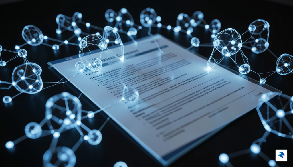 A close-up, high-tech visualization of a digital document being scanned&hellip;