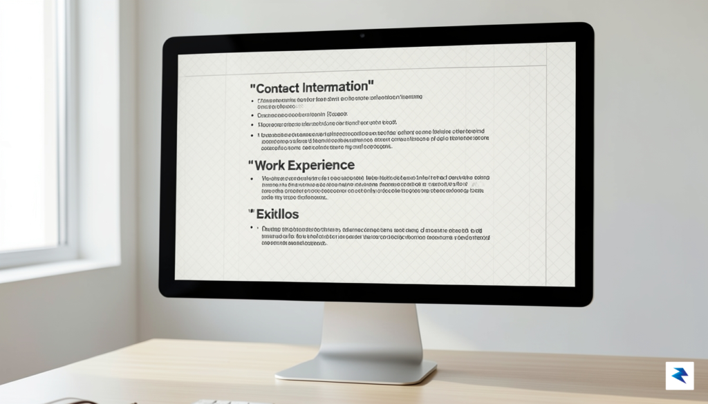 A clean, minimalist resume template displayed on a computer screen,&hellip;