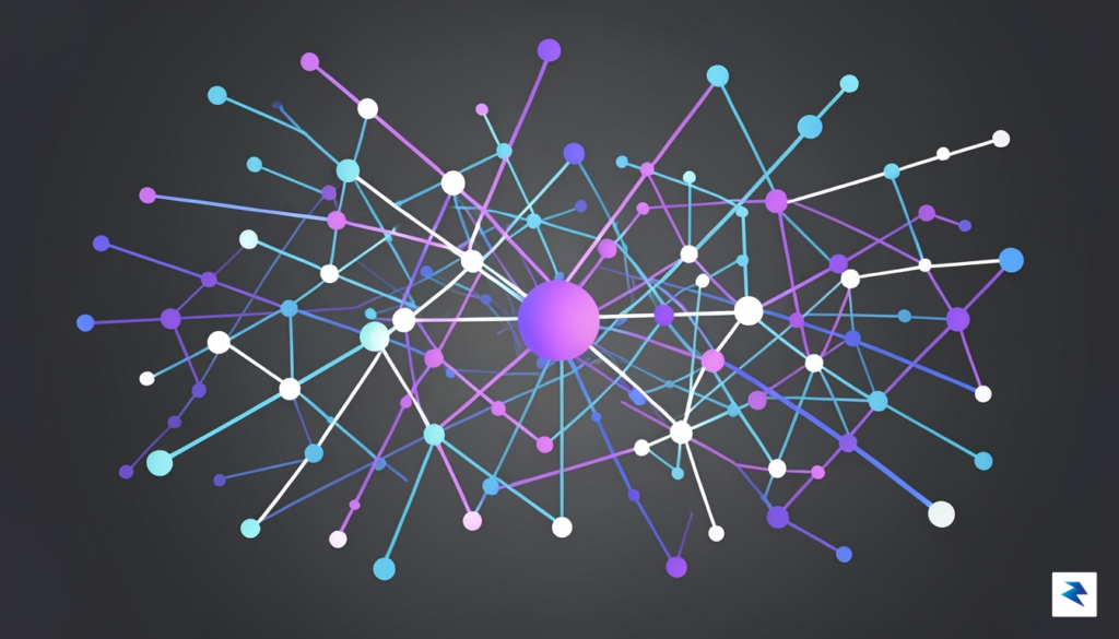 A stylized, abstract network of interconnected dots and lines, representing&hellip;
