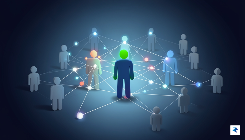 A stylized illustration showing a network of connected individuals, with&hellip;