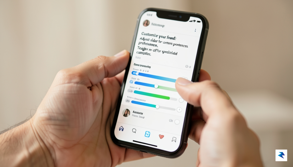 A person's hand holding a smartphone, with a customizable social&hellip;