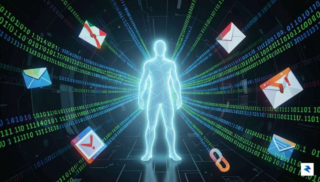A conceptual digital illustration showing a glowing human silhouette being&hellip;