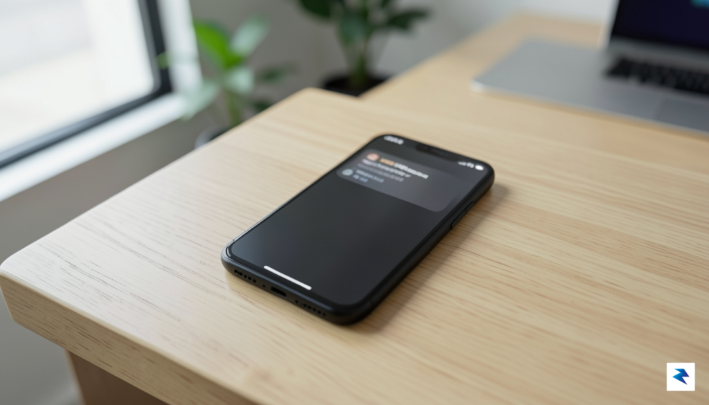 A clean, minimalist high-angle shot of an iPhone 16 Pro&hellip;
