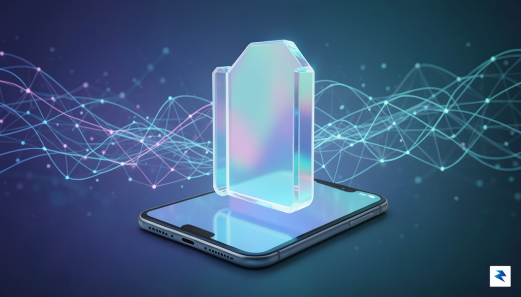 A conceptual digital illustration showing a translucent, secure digital gate&hellip;