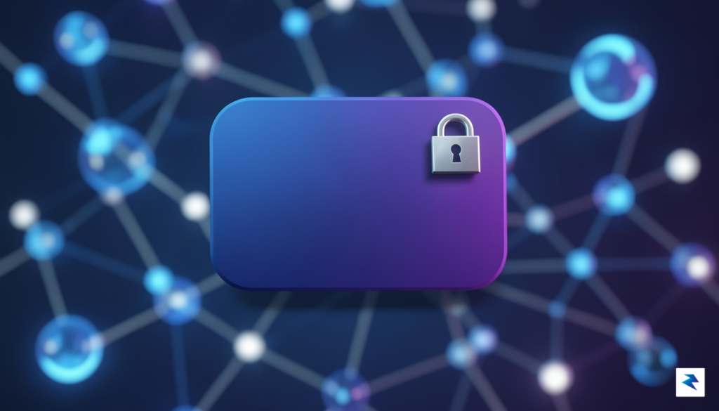 A stylized illustration depicting a digital identity card with a&hellip;