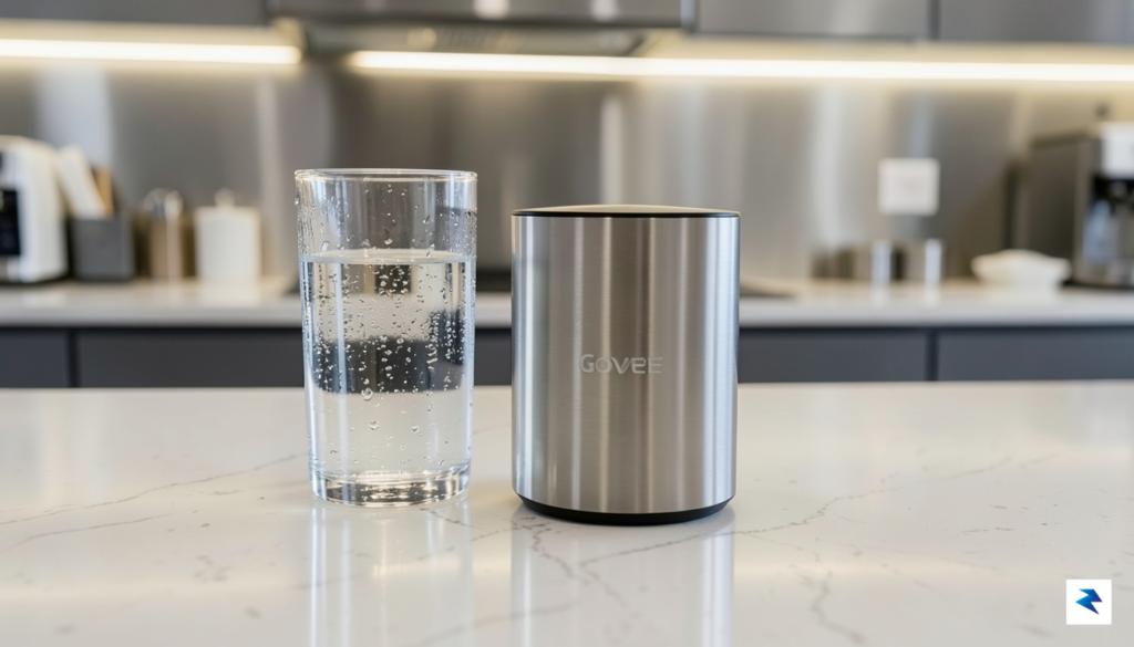 A close-up shot of a modern kitchen countertop featuring the&hellip;